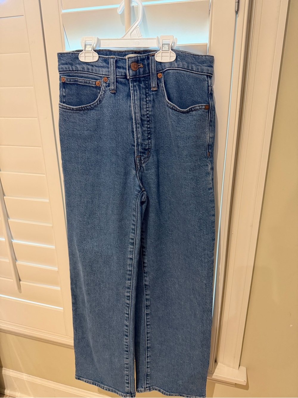 Madewell Mid Wash Straight Cropped Jeans - Classic Blue
